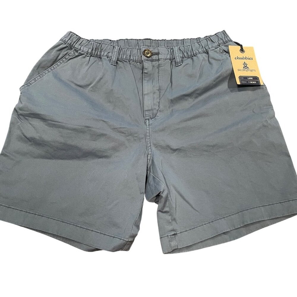 NWT Chubbies Men's L Blue The Cobblestones Originals Stretch Short 7" Elastic - Picture 2 of 10